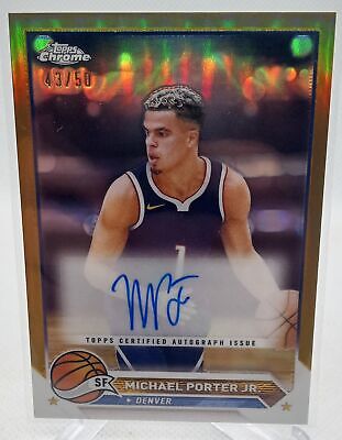 2023-24 Topps Chrome #CG-MPJ Michael Porter Jr. Autographs Gold Refractors #/50