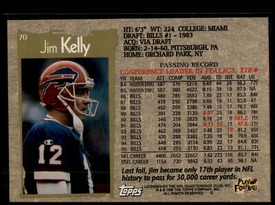 1996 Topps #70 Jim Kelly 40th Anniversary