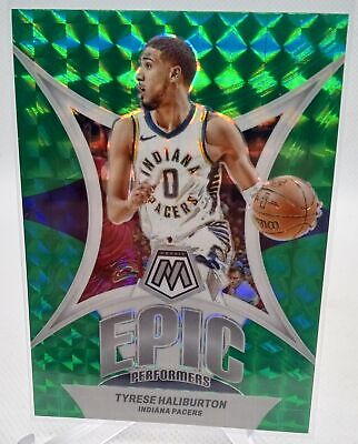 2023-24 Panini Mosaic #4 Tyrese Haliburton Epic Performers Green Mosaic