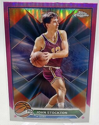 2023-24 Topps Chrome #149 John Stockton Pink Refractors