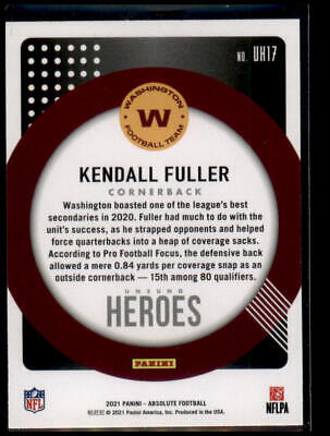 2021 Panini Absolute #UH17 Kendall Fuller Unsung Heroes