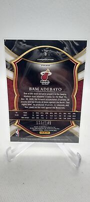 2020-21 Panini Select #8 Bam Adebayo White Prizms #/149