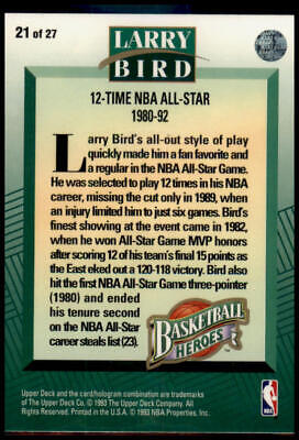 1992-93 Upper Deck #21 Larry Bird Basketball Heroes: Larry Bird