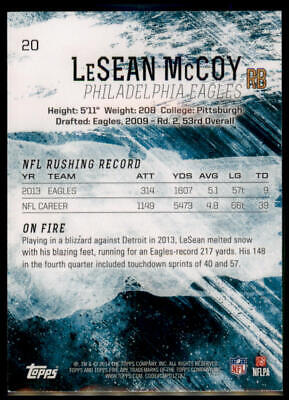 2014 Topps Fire #20 LeSean McCoy