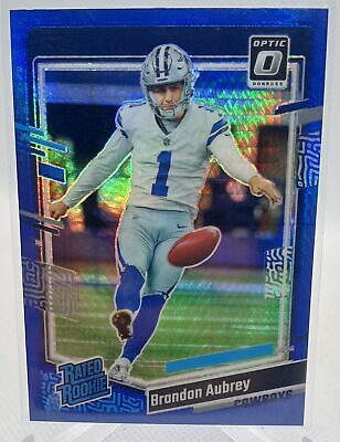 2023 Donruss Optic #226 Brandon Aubrey Blue Hyper Prizm Rated Rookie