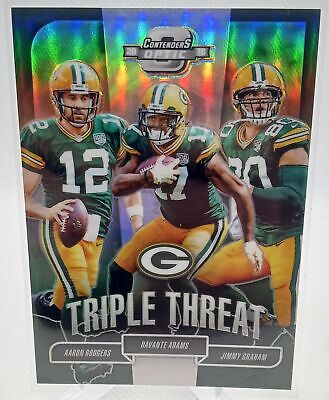 2018 Panini Contenders Optic  Aaron Rodgers, Adams, Graham Triple Threat #/175