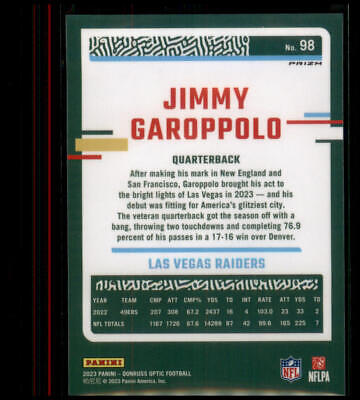 2023 Donruss Optic #98 Jimmy Garoppolo Holo