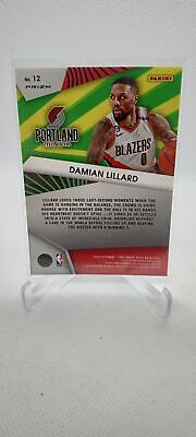 2022-23 Panini Contenders Optic #12 Damian Lillard Optic Illusion Blue  Ice #/75