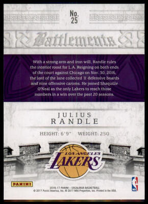 2016-17 Panini Excalibur #25 Julius Randle Battlements