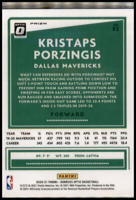 2020-21 Donruss Optic #82 Kristaps Porzingis Hyper Pink