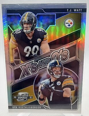 2021 Panini Contenders Optic #XO-17 Ben Roethlisberger / T.J. Watt Xs and Os