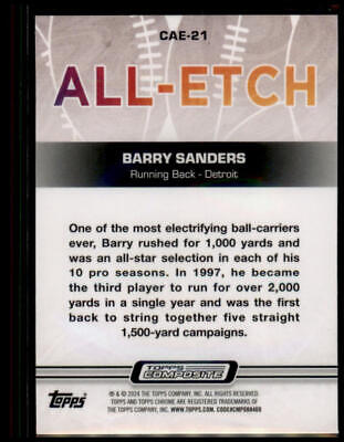 2023 Topps Composite #CAE-21 Barry Sanders Chrome All Etch