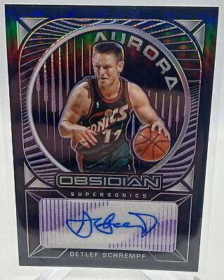 2020-21 Panini Obsidian  Detlef Schrempf Aurora Autographs Purple Etch #/75