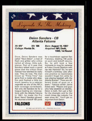 1992 All World #L-3 Deion Sanders Legends/Rookies Gold Stars Rare!