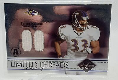 2004 Leaf Limited #LT-81 Priest Holmes Threads At the Half Dual Patch #/35