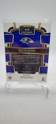 2023 Panini Select #8 Zay Flowers Tri-Color Prizms #/259 Rookie