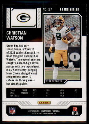 2023 Panini Contenders #37 Christian Watson Mojo Choice