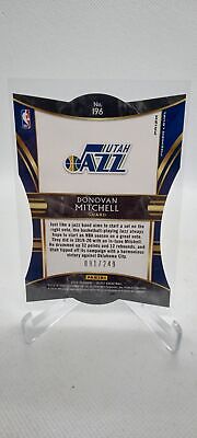 2019-20 Panini Select #196 Donovan Mitchell Blue Prizms Die Cut #/249