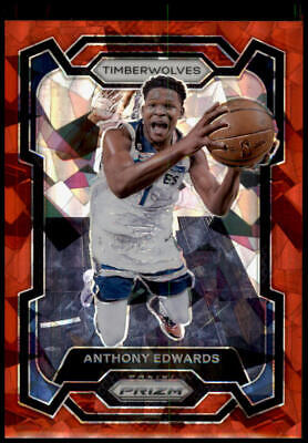 2023-24 Panini Prizm #108 Anthony Edwards Prizms Red Ice