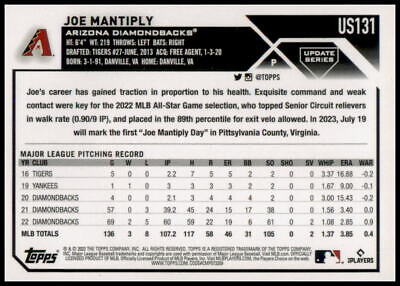 2023 Topps Update #US131 Joe Mantiply Orange and Black Foil