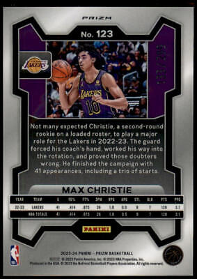 2023-24 Panini Prizm #123 Max Christie Prizms Red #/299