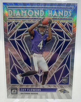 2023 Donruss Optic #DH-ZF Zay Flowers Diamond Hands Silver Prizm Rookie