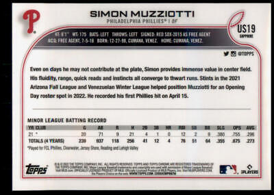 2022 Topps Chrome Update #USC158 Simon Muzziotti Rookie