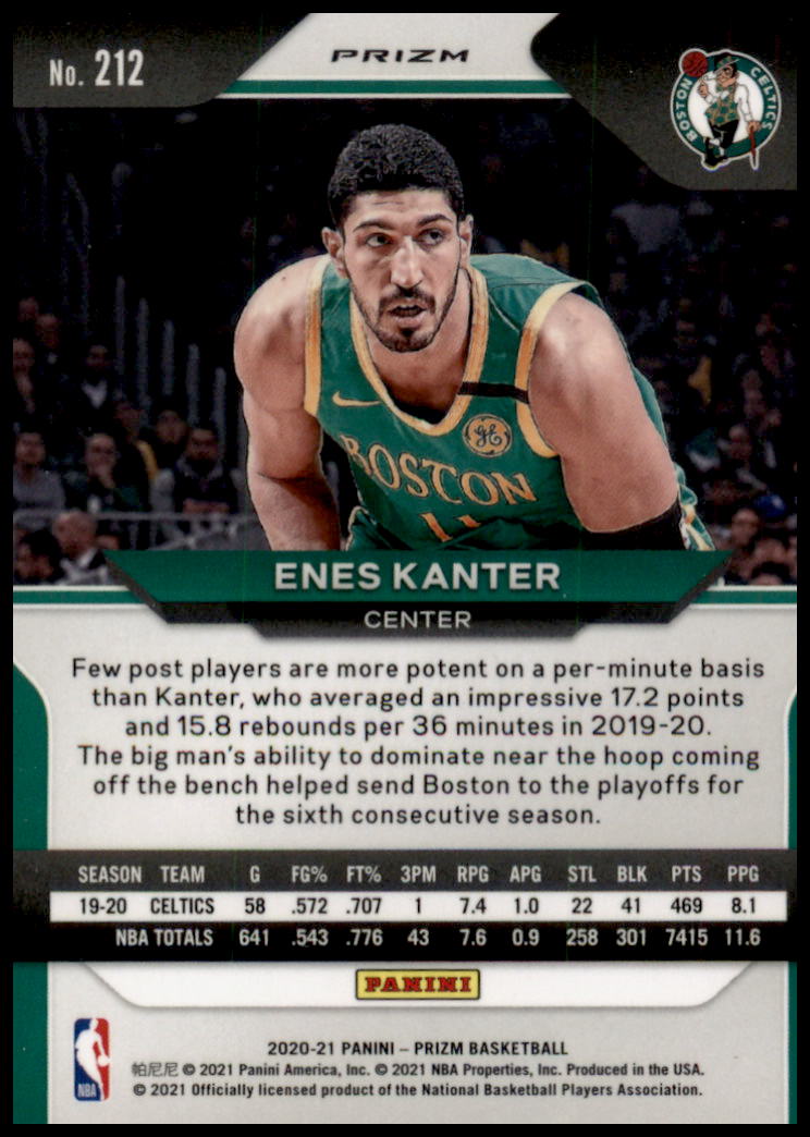 2020-21 Panini Prizm #212 Enes Kanter Ruby Wave Prizms