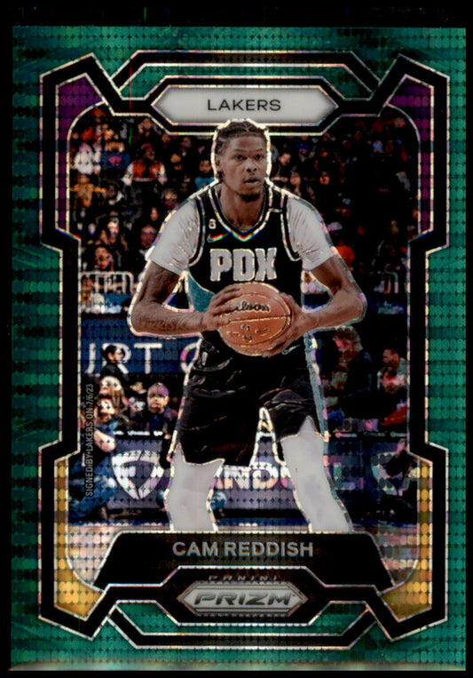 2023-24 Panini Prizm #230 Cam Reddish Prizms Green Pulsar #/25