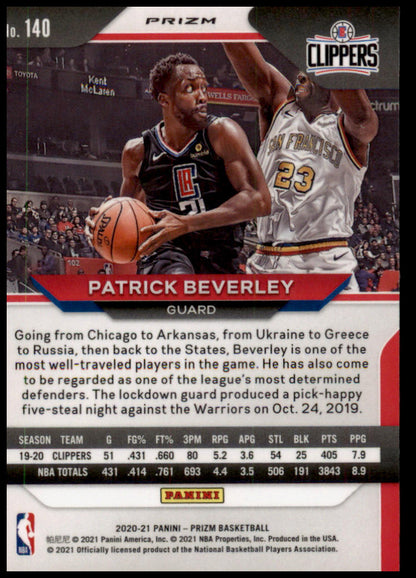 2020-21 Panini Prizm #140 Patrick Beverley Silver Prizms