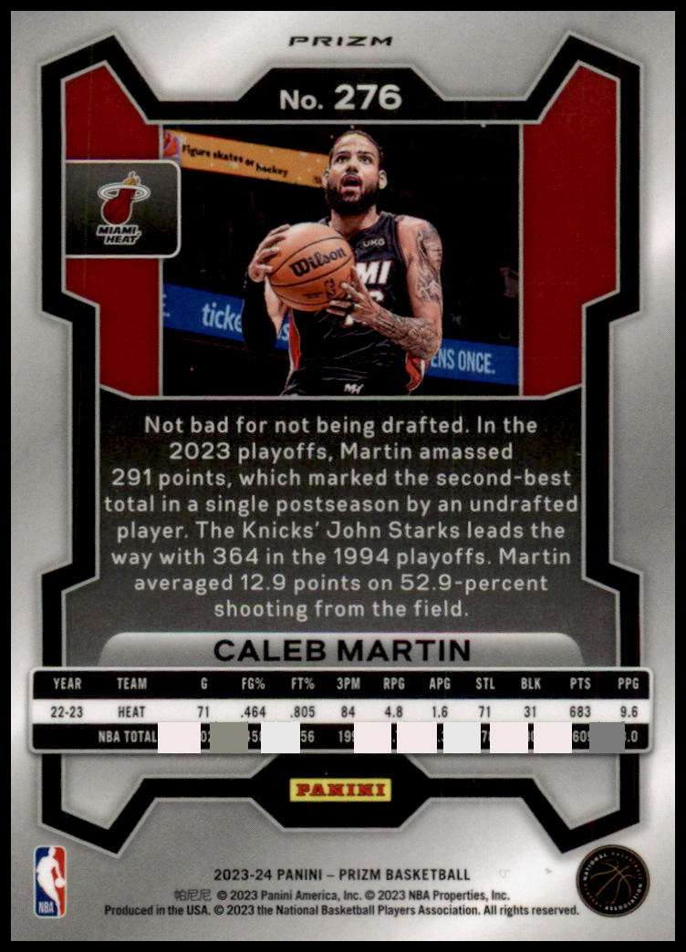 2023-24 Panini Prizm #276 Caleb Martin Prizms Ice