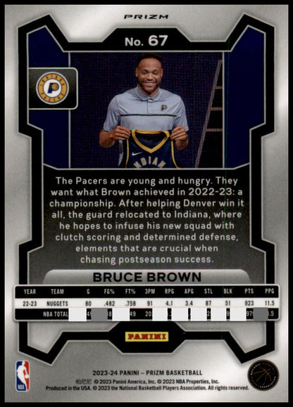 2023-24 Panini Prizm #67 Bruce Brown Prizms Ice