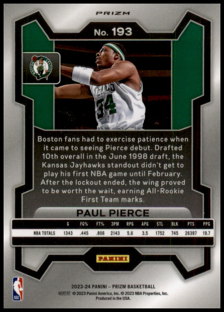 2023-24 Panini Prizm #193 Paul Pierce Prizms Ice