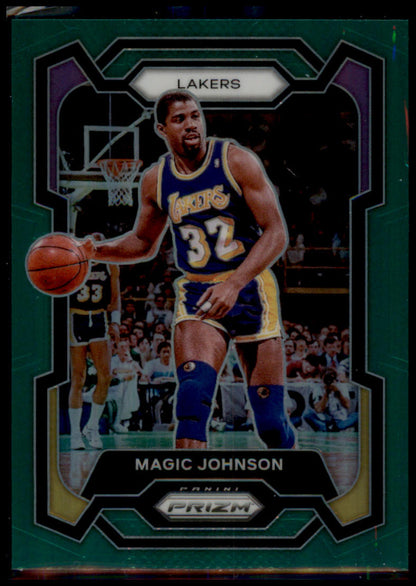 2023-24 Panini Prizm #185 Magic Johnson Prizms Green