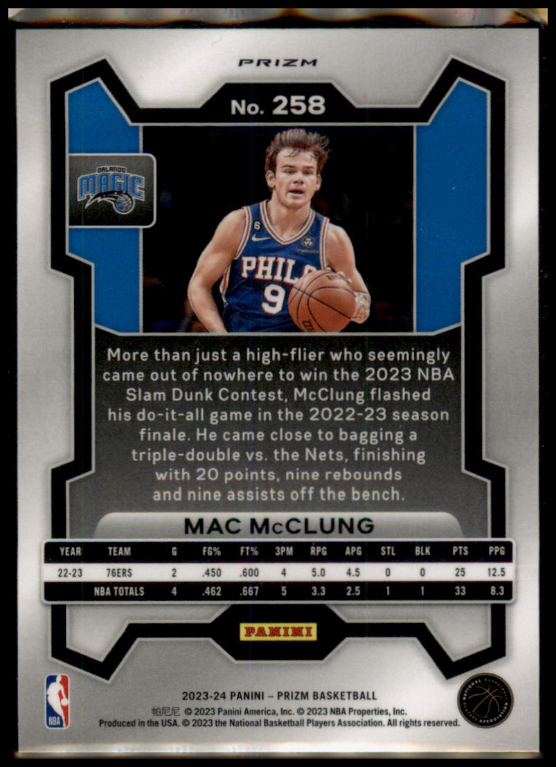 2023-24 Panini Prizm #258 Mac McClung Prizms Green