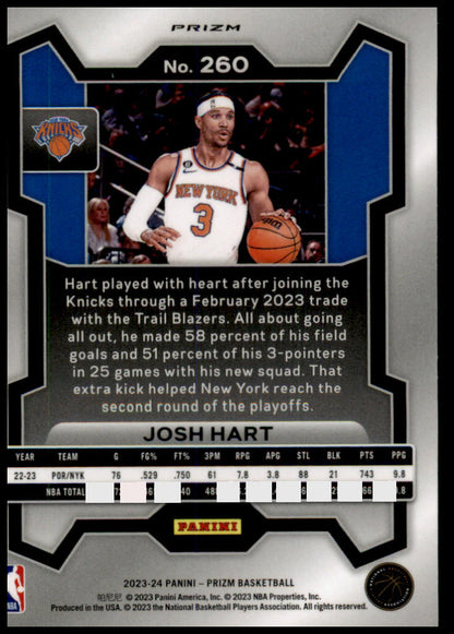 2023-24 Panini Prizm #260 Josh Hart Prizms Green