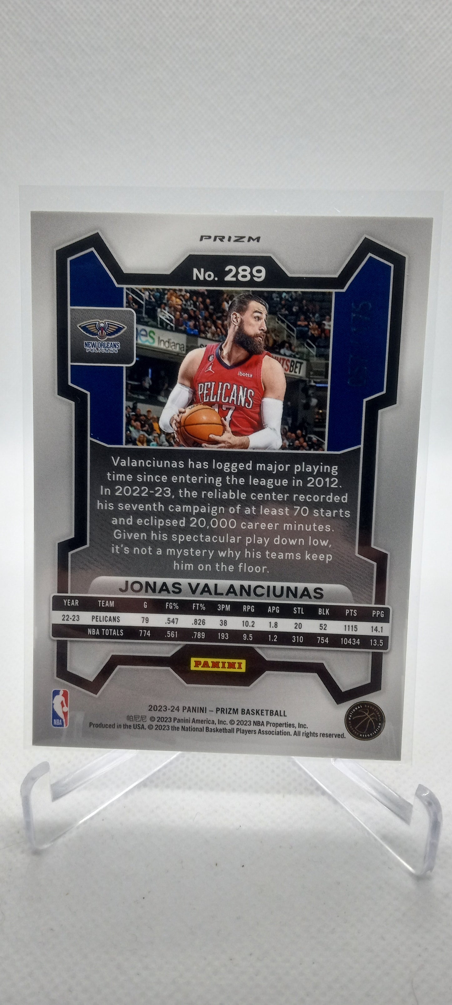 2023-24 Panini Prizm #289 Jonas Valanciunas Prizms White #/175