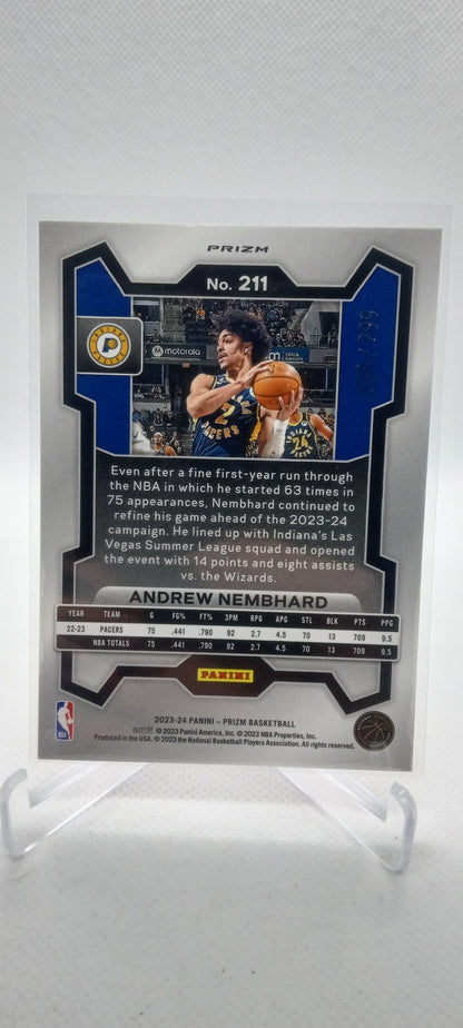 2023-24 Panini Prizm #211 Andrew Nembhard Prizms Red #/299