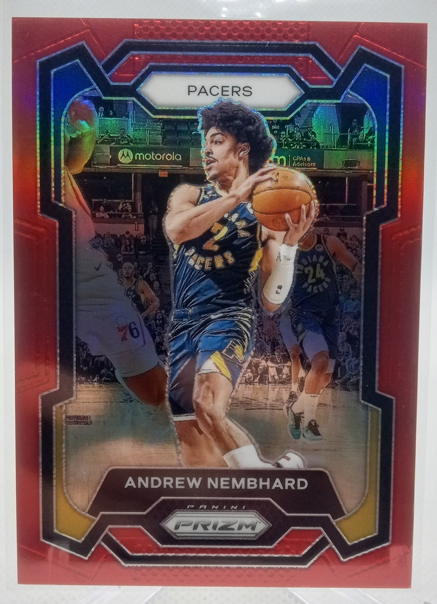 2023-24 Panini Prizm #211 Andrew Nembhard Prizms Red #/299