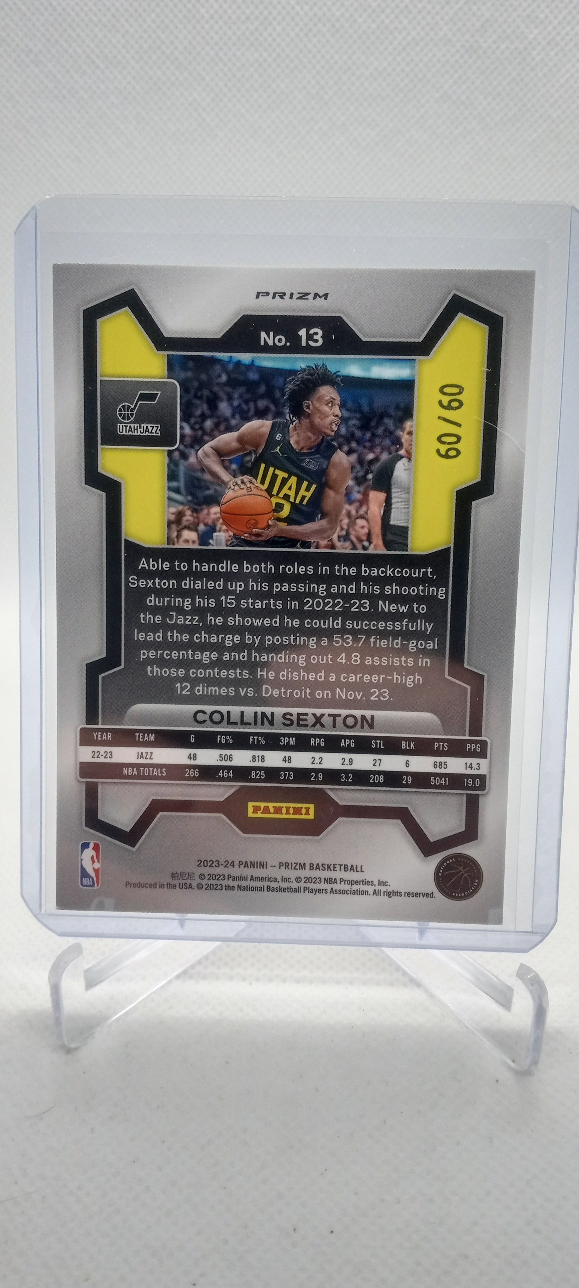 2023-24 Panini Prizm #13 Collin Sexton Prizms Orange Wave #/60