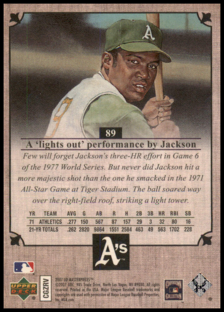 2007 Upper Deck Masterpieces #89 Reggie Jackson