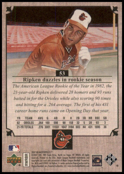 2007 Upper Deck Masterpieces #53 Cal Ripken Jr.