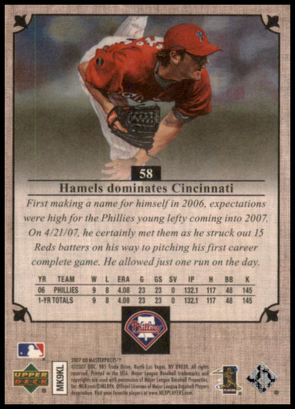 2007 Upper Deck Masterpieces #58 Cole Hamels