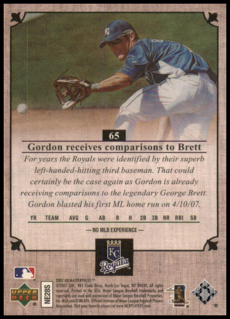 2007 Upper Deck Masterpieces #65 Alex Gordon