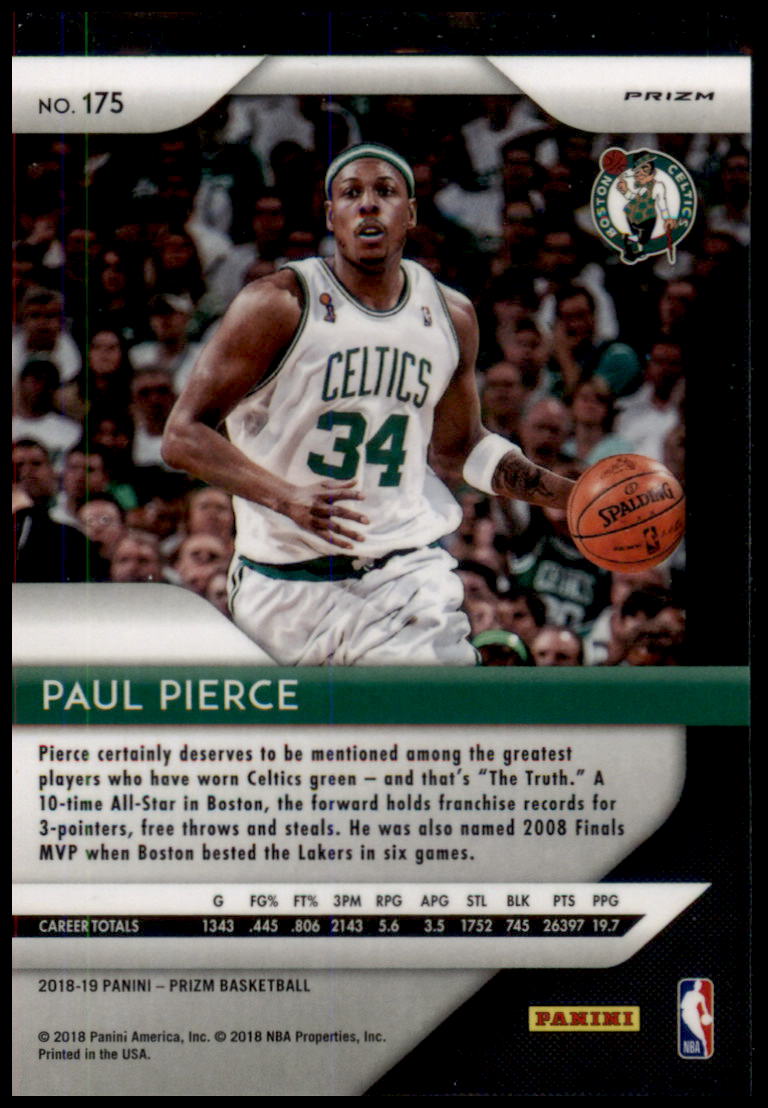 2018-19 Panini Prizm #175 Paul Pierce Prizms Ruby Wave