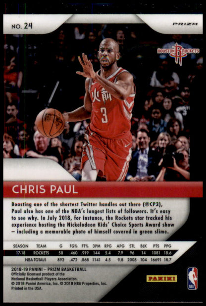 2018-19 Panini Prizm #24 Chris Paul Prizms Ruby Wave