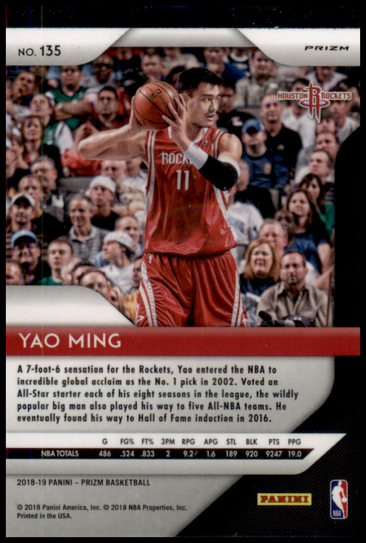 2018-19 Panini Prizm #135 Yao Ming Prizms Ruby Wave