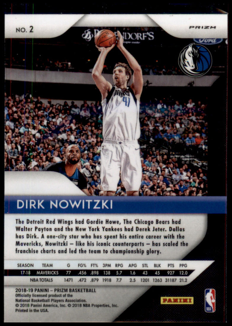 2018-19 Panini Prizm #2 Dirk Nowitzki Prizms Ruby Wave