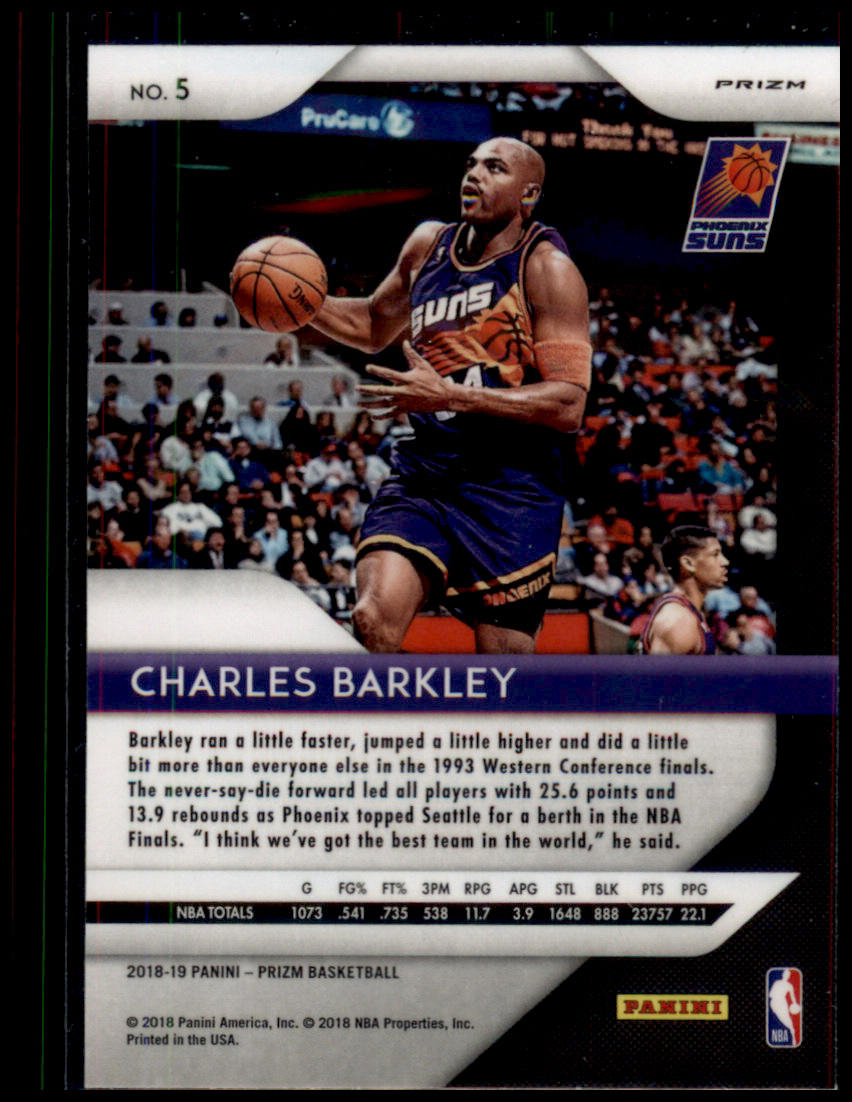 2018-19 Panini Prizm #5 Charles Barkley Prizms Ruby Wave