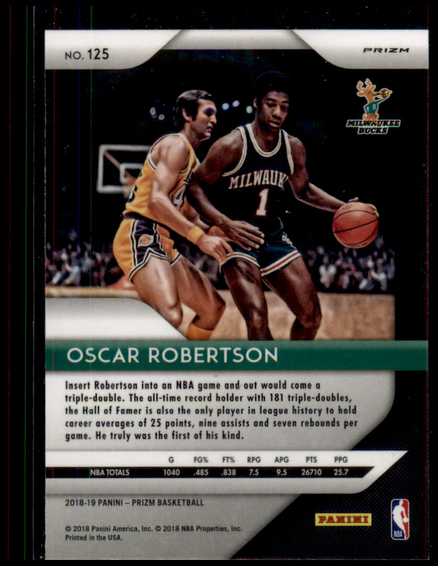 2018-19 Panini Prizm #125 Oscar Robertson Prizms Ruby Wave